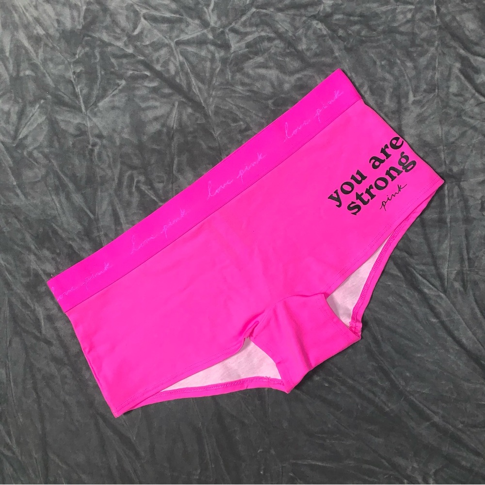 NWT Victoria’s Secret PINK Rare Logo Boyshort Shortie Panties Hot Pink Large